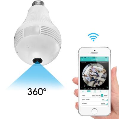 Câmera Lâmpada Espiã IP Wifi Segurança Visão 360 c/ Microfone e Alto-falante V380