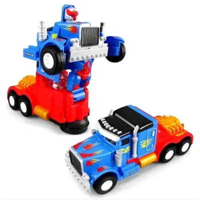 Caminhão Transformers Optimus Prime Pilha Vira Robô Som Luz
