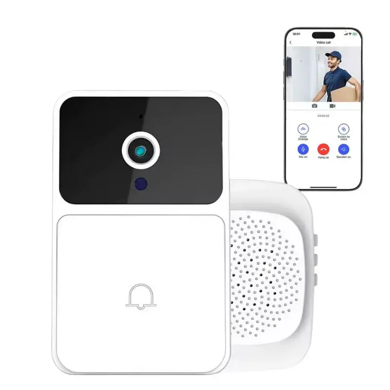 Campainha Interfone Inteligente Com Câmera e Áudio Wi-fi Sem Fio