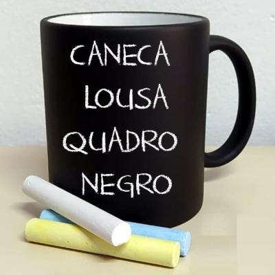 Caneca Lousa Porcelana Com Giz 320ml na Caixa