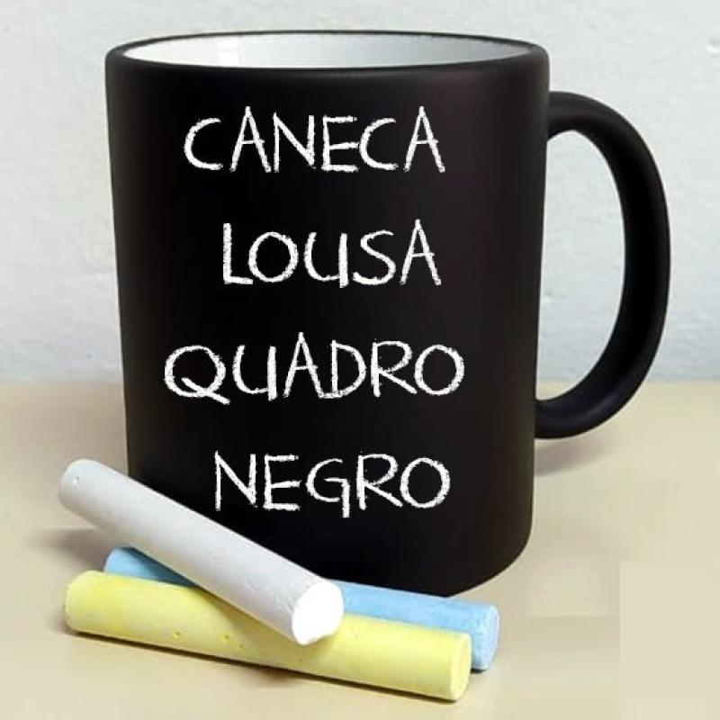 Caneca Lousa Porcelana Com Giz 320ml na Caixa