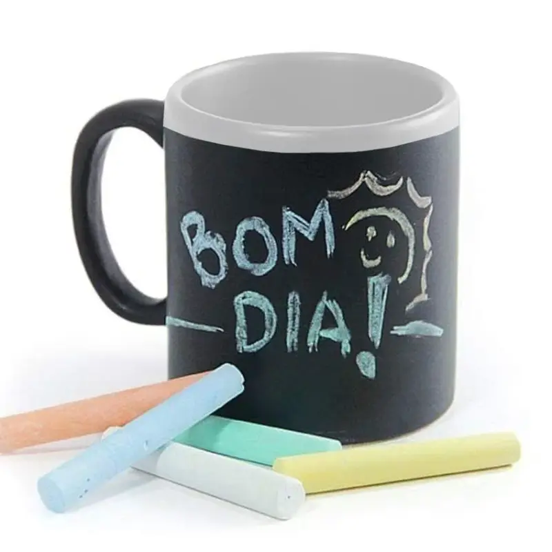 Caneca Lousa Porcelana Com Giz 320ml na Caixa