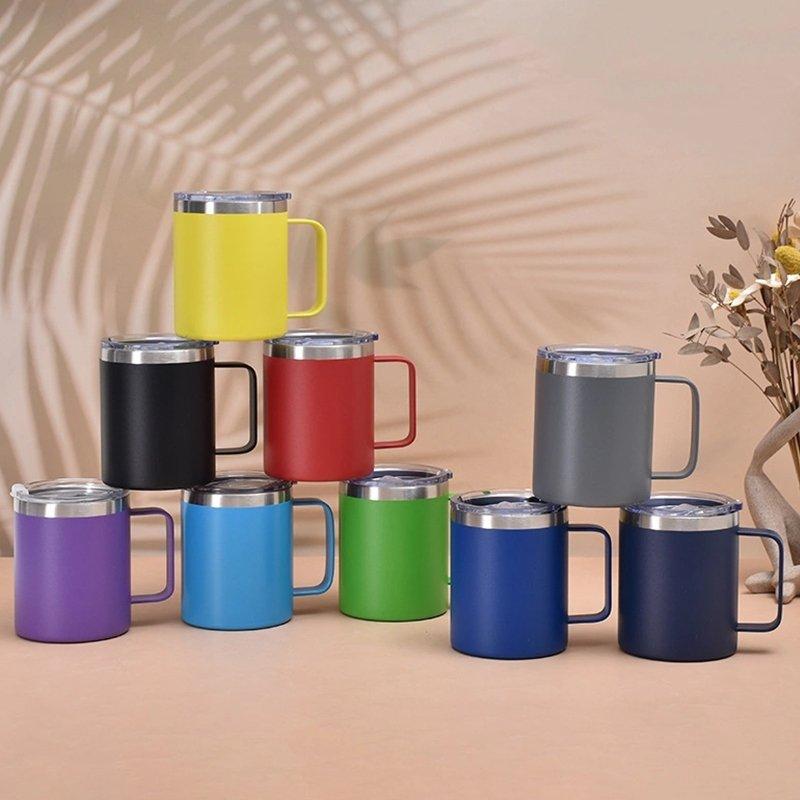 Caneca Xícara Térmica Camada Dupla Em Aço Inox Com Tampa 350ML