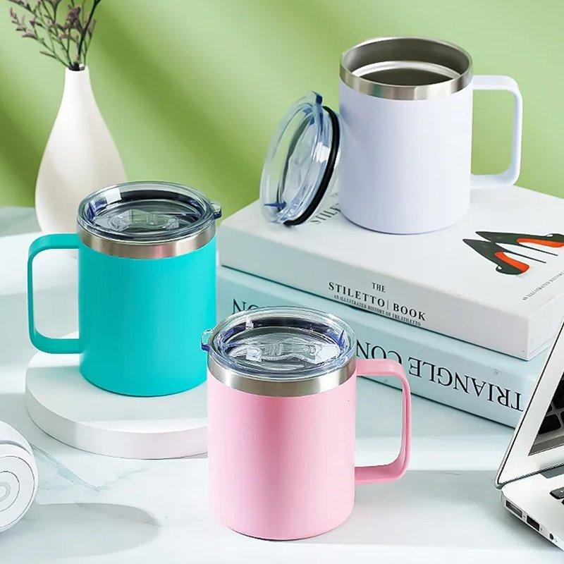 Caneca Xícara Térmica Camada Dupla Em Aço Inox Com Tampa 350ML