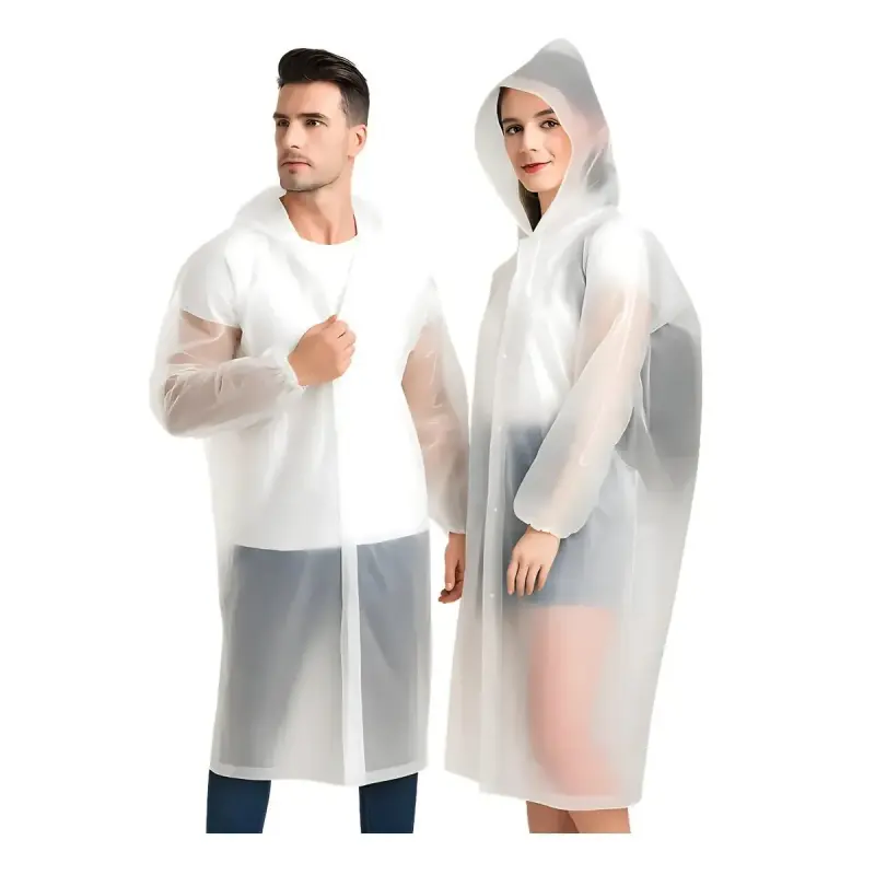 Capa de Chuva Reutilizável Unissex Transparente Com Capuz