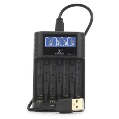 Carregador de Pilhas Recarregáveis AA e AAA Com Display De Led