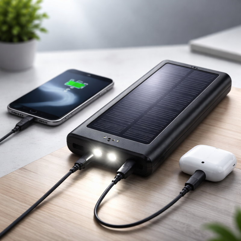 Carregador Portátil Power Bank Placa Solar 10000mah com Lanterna Led