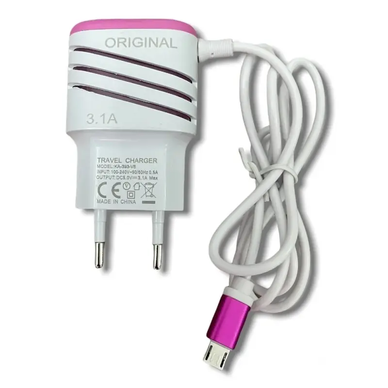 Carregador Turbo de Celular Ultra Rápido 3.6A com 2 Portas USB – Tipo C
