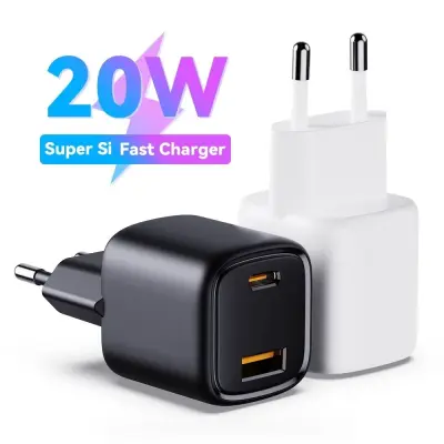 Carregador Turbo De Tomada 1 USB-C + 1 USB – QC3.0 20w