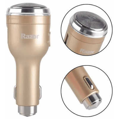 Carregador Veicular com Barbeador Elétrico USB Car Charger