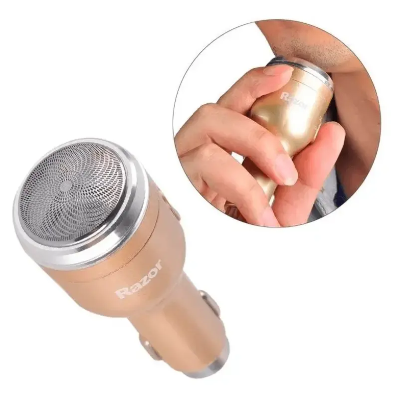 Carregador Veicular com Barbeador Elétrico USB Car Charger