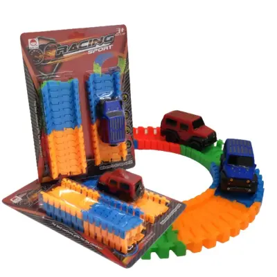 Carrinho com Pista Trilha Maluca P/ Montar Flexível