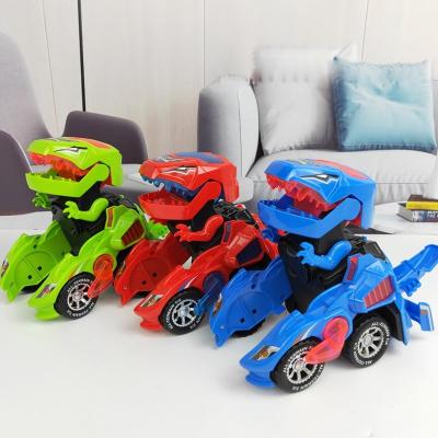 Carro Dinossauro Transforma Robô Dino T-Rex C/ Luz Som Bate Volta