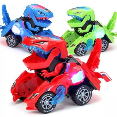 Carro Dinossauro Transforma Robô Dino T-Rex C/ Luz Som Bate Volta
