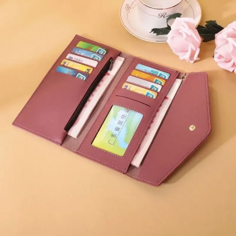 Carteira Feminina Envelope Com Zíper E Pingente