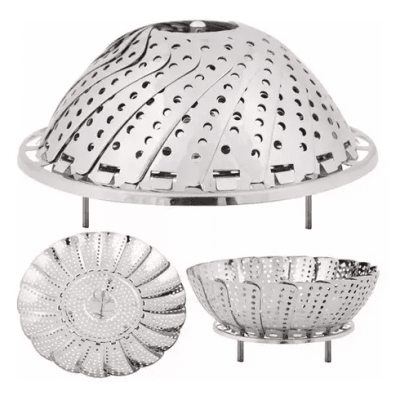 Cesto Inox Cozinhar Legumes Vapor Comida Saudável