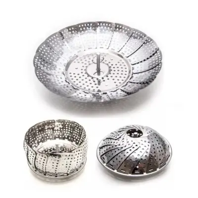 Cesto Inox Cozinhar Legumes Vapor Comida Saudável