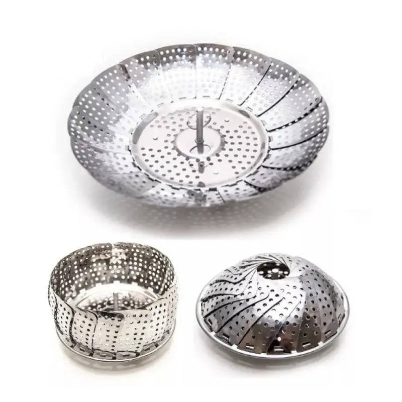 Cesto Inox Cozinhar Legumes Vapor Comida Saudável