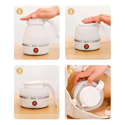 Chaleira Elétrica Dobrável de Silicone 600ml