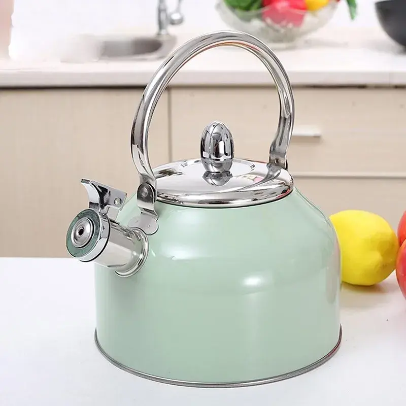 Chaleira Com Apito Moderna Aço Inox 3 Litros Verde
