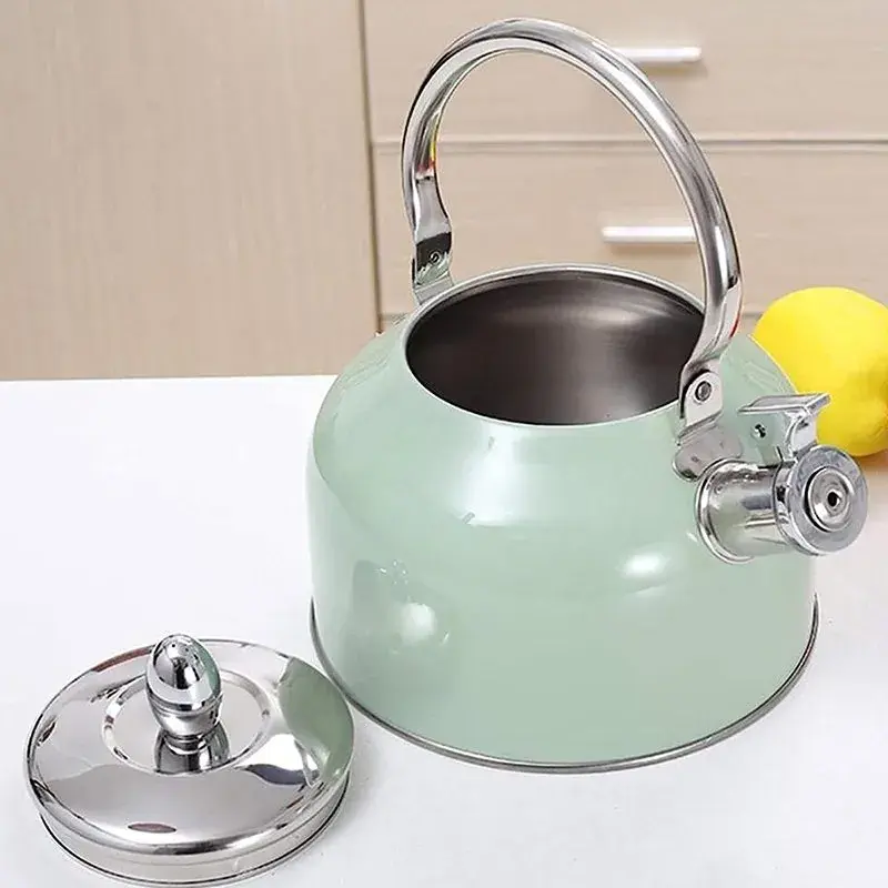 Chaleira Com Apito Moderna Aço Inox 3 Litros Verde