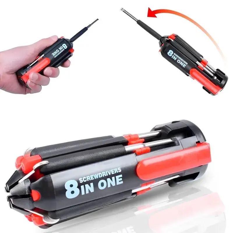 Chave De Fenda Phillips Compacta Multiuso 8 Em 1