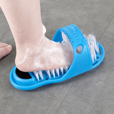 Chinelo Escova de Pé Massageador Para Banho com Ventosa e Lixa