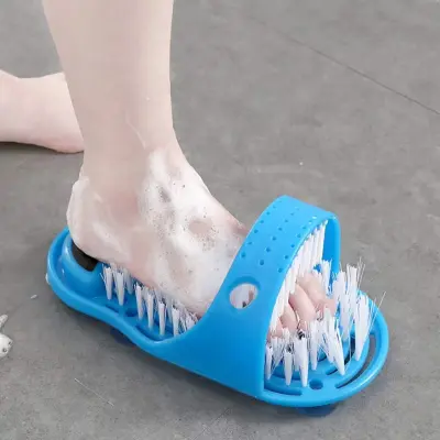 Chinelo Escova de Pé Massageador Para Banho com Ventosa e Lixa