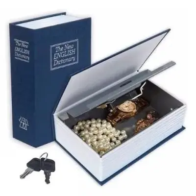 Cofre Camuflado Livro Dicionário Porta Jóias com 2 Chaves