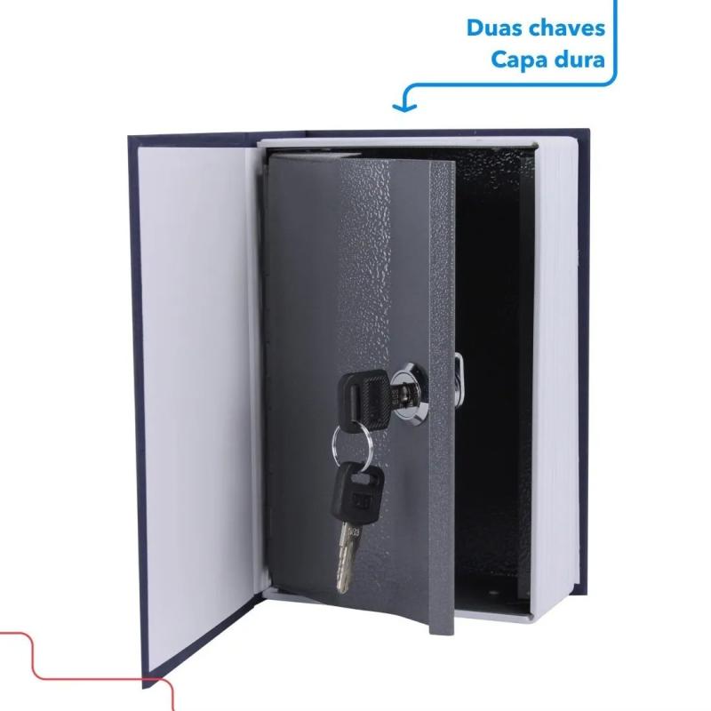 Cofre Camuflado Livro Disfarçado Porta Jóias com 2 Chaves