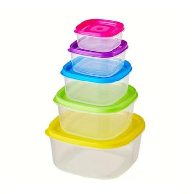 Conjunto 5 Potes Quadrados Empilháveis para Alimentos