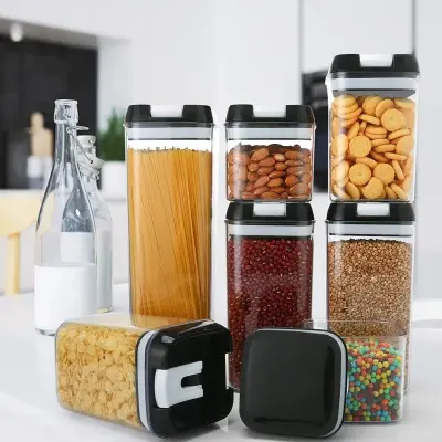 Conjunto 7 Potes De Cozinha Organizadores Herméticos