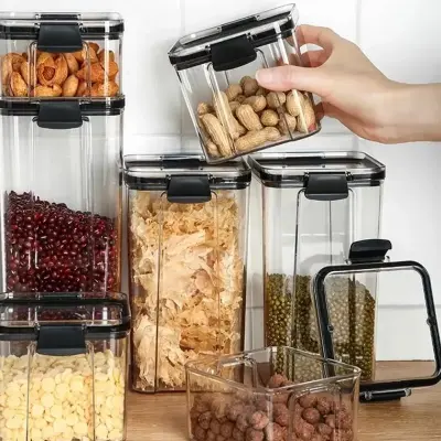 Conjunto 7 Potes De Cozinha Organizadores Herméticos