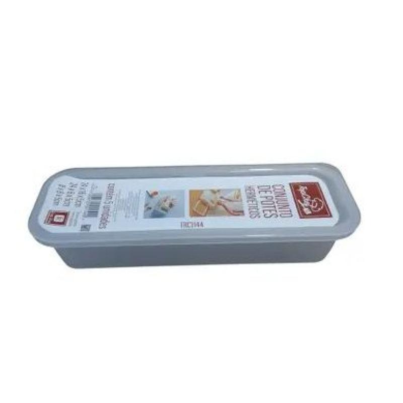 Conjunto de Potes Herméticos de Plástico – Kit com 5