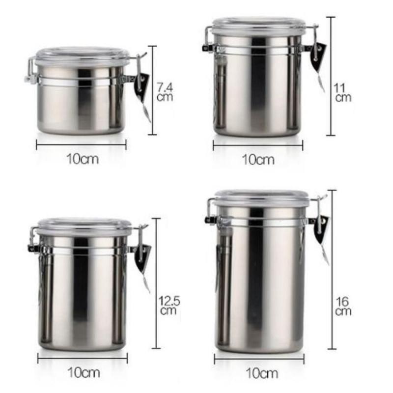 Conjunto de Potes Herméticos Inox com Tampa e Trava – 4 Peças