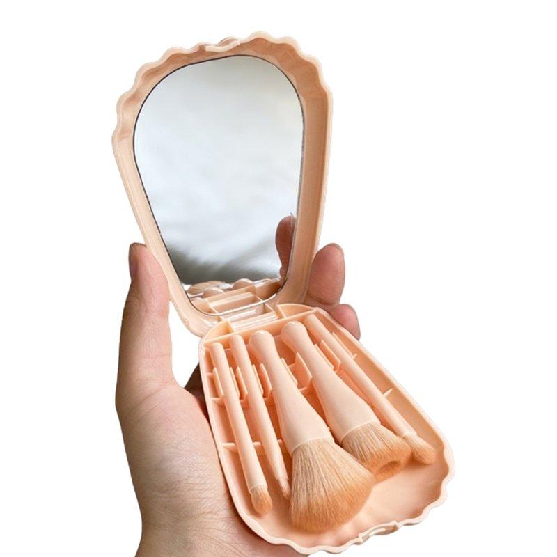 Conjunto Kit de Pincéis com Estojo Concha com Espelho