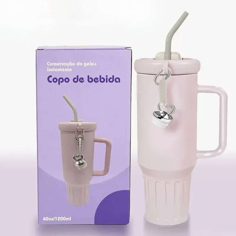 Copo Caneca Térmica Quencher Com Canudo E Tampa Para Café 1200ML