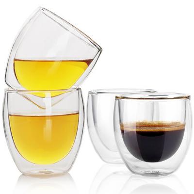 Copo de Vidro com Parade Dupla Xícara de Café – 2 Unidades