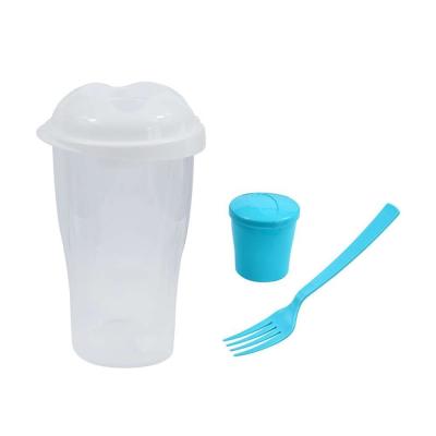 Copo para Salada e Frutas com Garfo e Suporte para Molho 800ml