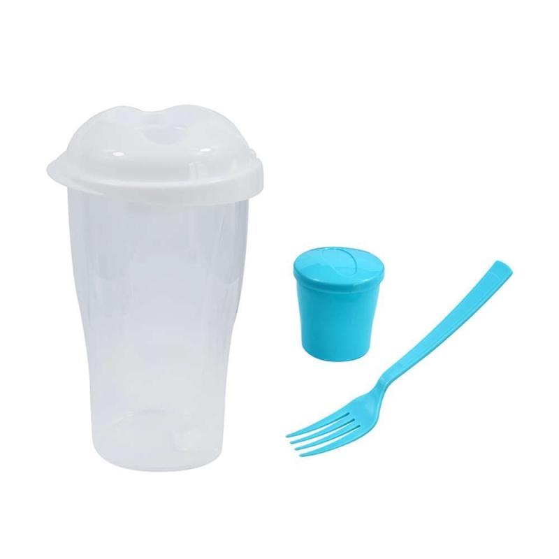 Copo para Salada e Frutas com Garfo e Suporte para Molho 800ml
