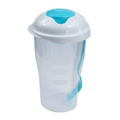 Copo para Salada e Frutas com Garfo e Suporte para Molho 800ml