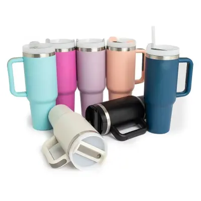 Copo Térmico 1,2 Litros Inox Pegador Borracha com Tampa e Canudo