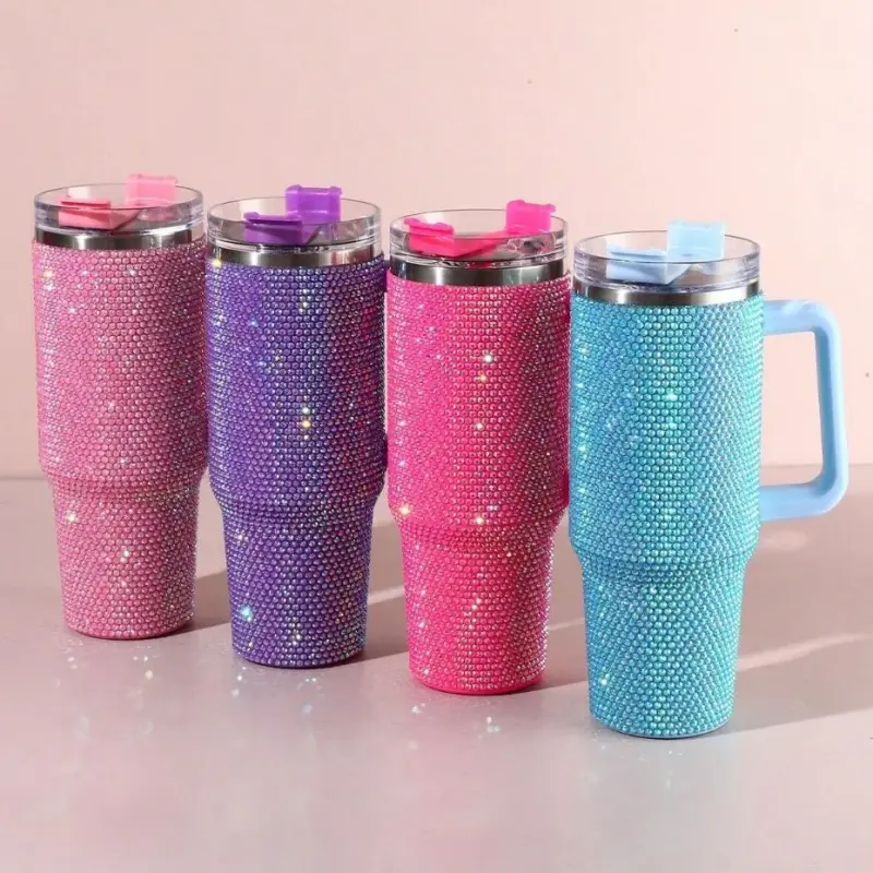 Copo Térmico com Strass Brilho 1200ml