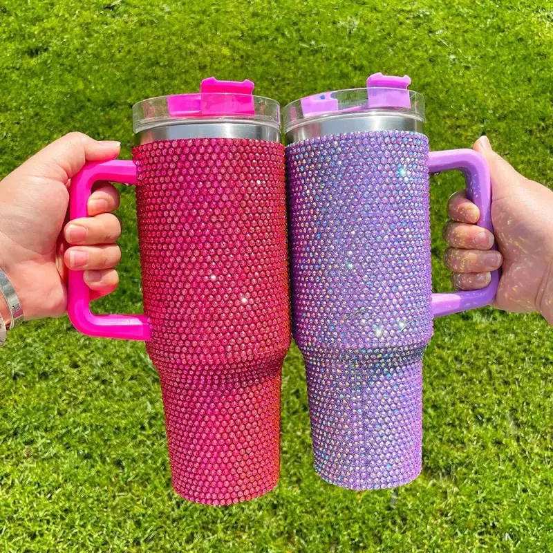 Copo Térmico com Strass Brilho 1200ml