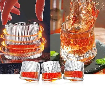 Copo Whisky E Drink De Vidro 360º Giratório 150ml