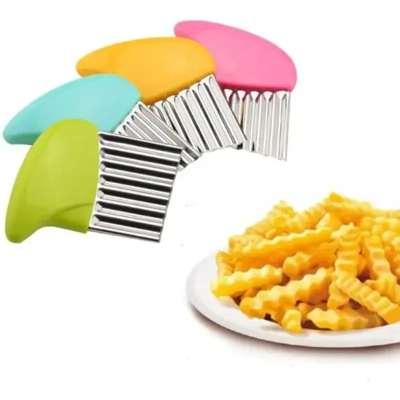 Cortador de Batata Chips Ondulada e Salada Manual para Cozinha