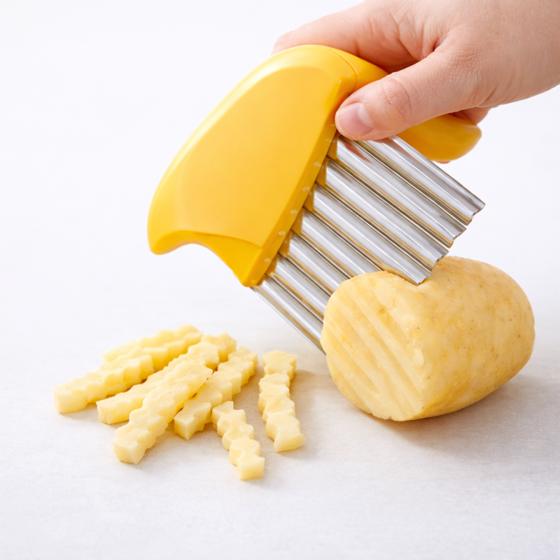 Cortador de Batata Chips Ondulada e Salada Manual para Cozinha