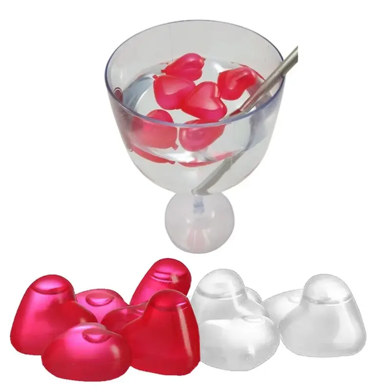 Cubinhos De Gelo Ecológico Artificial Formato Coração – Kit c/ 10