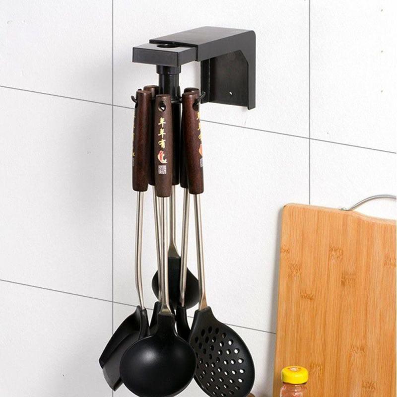 Suporte Porta Talheres Giratório Multiuso para Parede de Cozinha