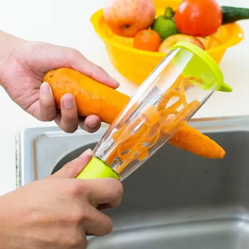 Descascador com Reservatório Frutas e Legumes Anatômico e Prático
